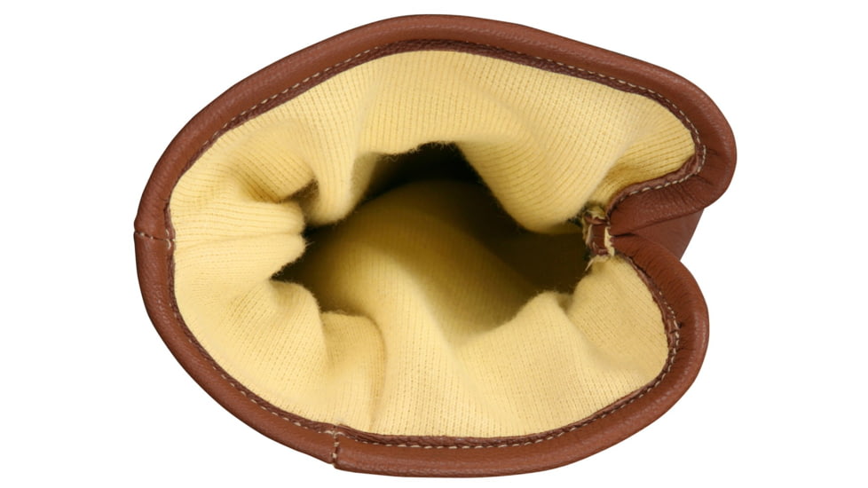 MCR Safety Mustang Utility Leather Work Gloves, Grain Goat Double Palm, DuPont Kevlar Lined and Sewn, Extended Gauntlet Cuff and Wing Thumb, Brown, Medium, MU3624GKM