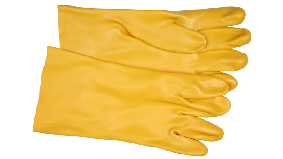 MCR Safety PVC Coated Work Gloves, Single Dipped with Smooth Yellow PVC, Soft Interlock Lining, 12in Length, Yellow, Large, 6612