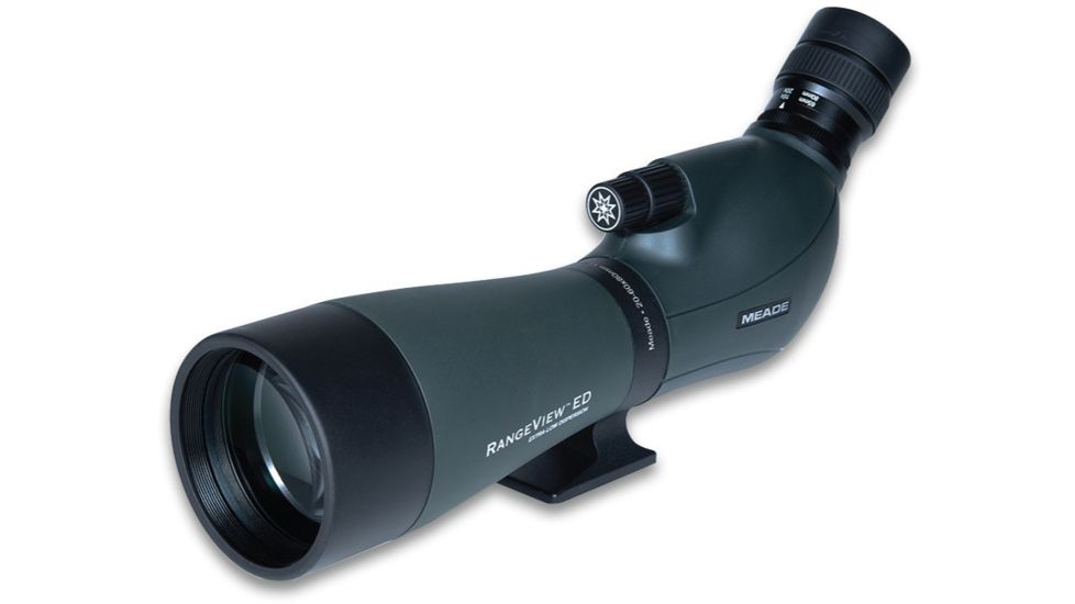 Meade RangeView Spotting Scope, 20-60x80mm, BK-7 Porro Prism, ED Glass, Green/Black, 146001