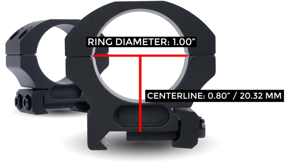 Monstrum 1in Precision Picatinny Scope Rings w/Level Bubble, 1in, Black, SR-1LB-P100