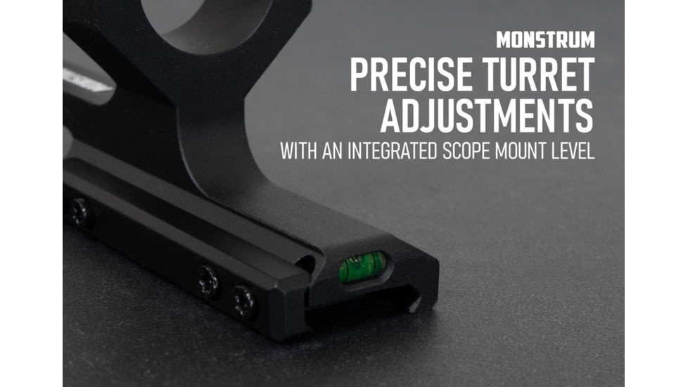 Monstrum Slim Profile Series Offset Picatinny Scope Mount w/Integrated Level, 1 in, Black, ZR251-L-B