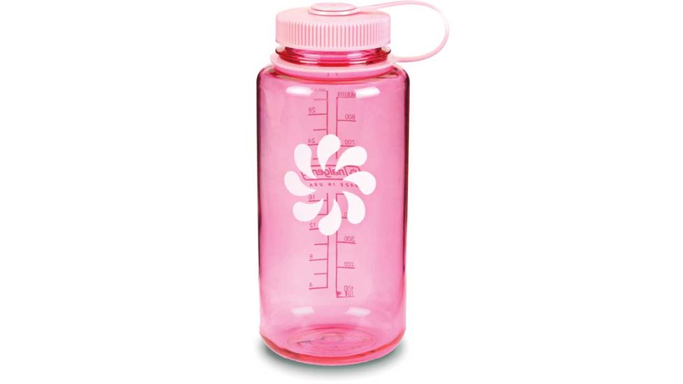 Nalgene 32oz Wide Mouth Bottle, Pink/Pink Lid, 341825