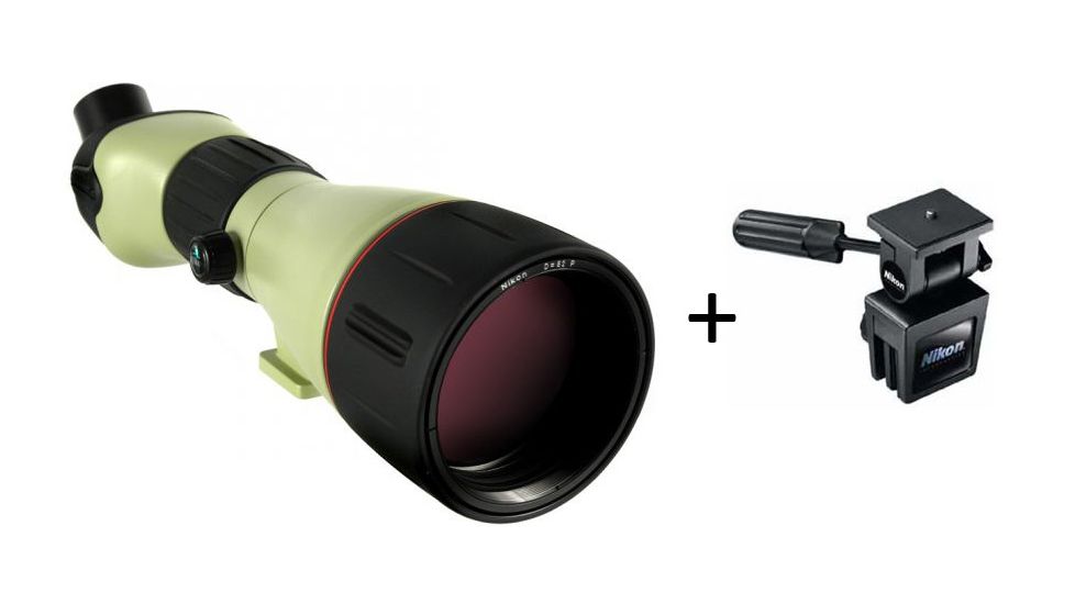Nikon Fieldscope 25-75x82mm Straight Body Spotting Scope, ED Glass w/Zoom Eyepiece 8332 w/ Nikon Window Mount, Finish Nikon Window Mount Black 7070