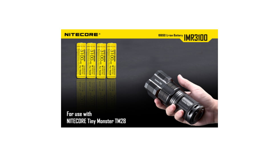 Nitecore IMR18650 for TM28, Concept 1. 3100mAH, Protected, Yellow, 6952506492220