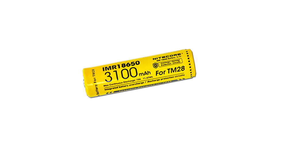 Nitecore IMR18650 for TM28, Concept 1. 3100mAH, Protected, Yellow, 6952506492220