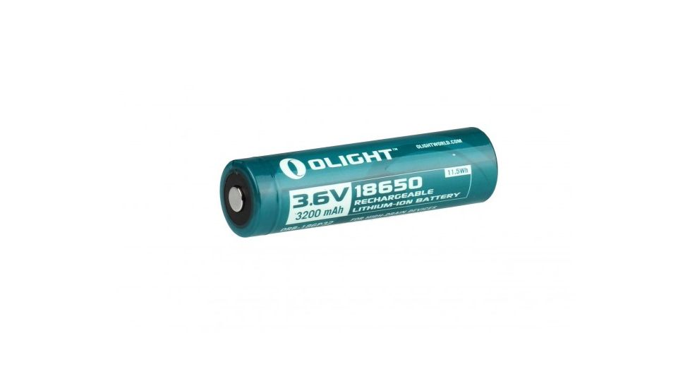 Olight 18650 3.6V Lithium Rechargeable Battery with Retail Card Packaging, 3200mAh, Blue OLIGHT-18650-3200MAH-CARD