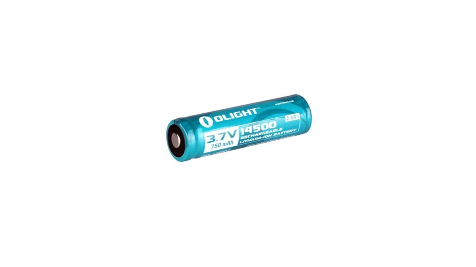 Olight 750mAh 3.7V Protected Lithium Ion Button Top Battery, Blue OLIGHT-14500-750MAH-CARD