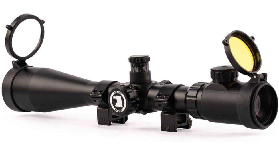 Osprey Global 6-24x50mm Illuminated Tactical Rifle Scope, 30mm Tube, Rangefinder Reticle, Black, TA6-24x50IRF