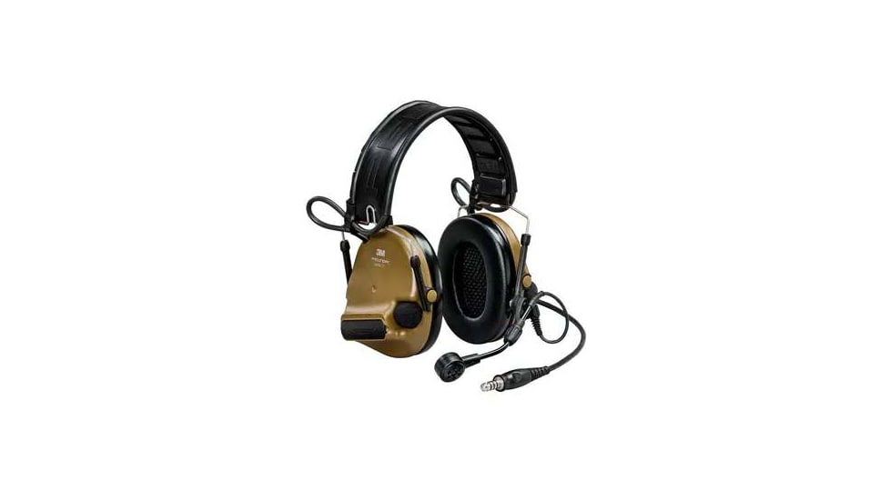 PELTOR ComTac VI NIB Headset, Single DL, Headband &amp; ARC, 915 MHz, Coyote Brown, MT20H682FB-47N CYS