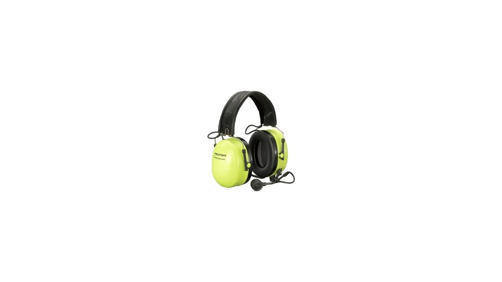 Peltor Ground Mechanic Head: Ground Mechanic Headset w/PTT, Hi-Viz Cups, NRR 25 dB MT7H79F-68-GB