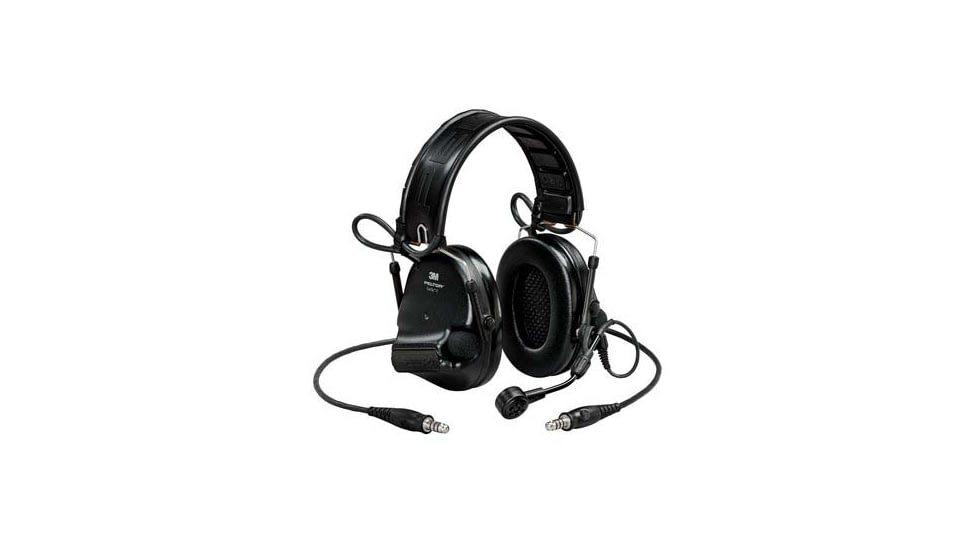 PELTOR 3M, SwatTac, VI NIB Headset, Foldable, Dual Lead, Standard Dynamic MIc, MI Input, Nato Wiring, Black, 7100202858