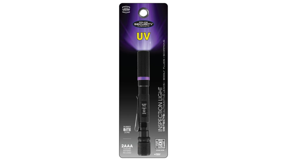 Police Security Flashlights Psf 395nm Uv Penlight Black W/ 2aaa Batteries