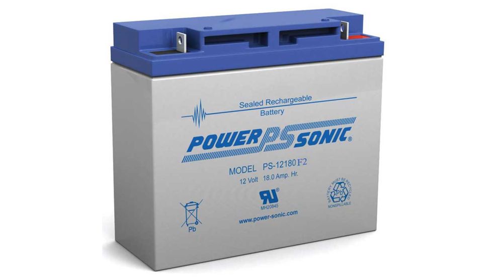 Power Sonic 12 Volt 18Ah SLA Battery w/ F2 Terminal, Blue/Gray PS12180F2