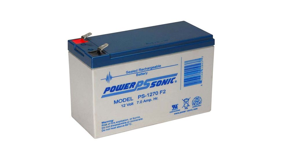 Power Sonic 12 Volt 7Ah Sealed Lead Acid Battery w/ F2 Terminal, Blue/Gray PS1270F2