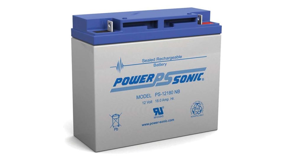 Power Sonic 12V 18Ah Rechargeable SLA Battery w/ NB Terminals, Blue/Gray PS12180NB