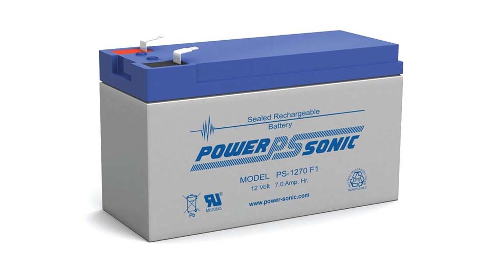 Power Sonic 12V 7Ah Sealed Lead Acid Battery w/ F1 Terminals, Blue/Gray PS1270F1