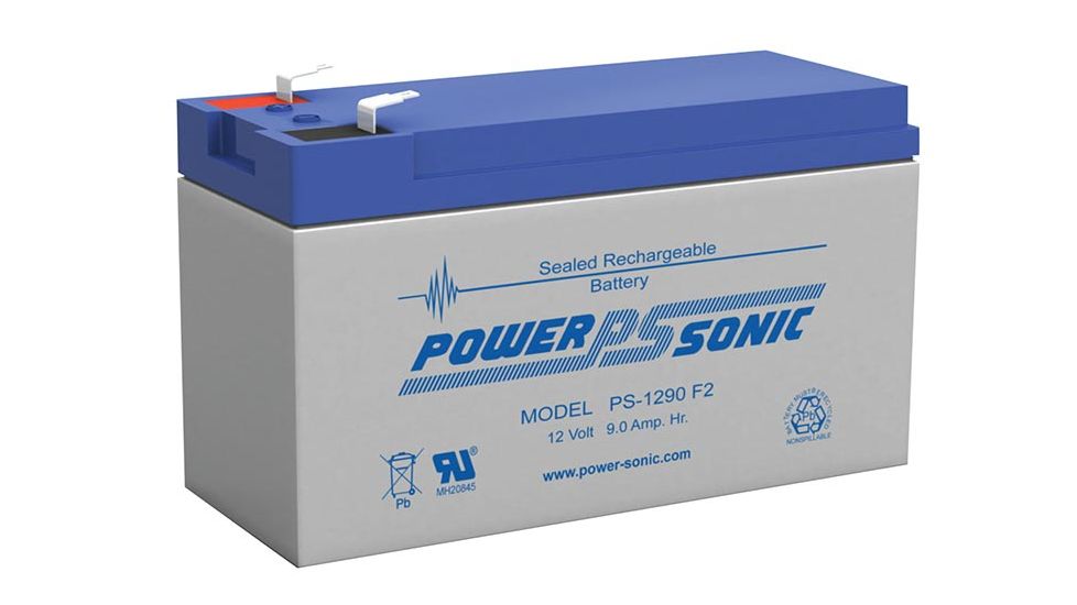 Power Sonic PS1290F2 12 Volt 9Ah Rechargeable Sla Battery, Blue/Gray PS1290