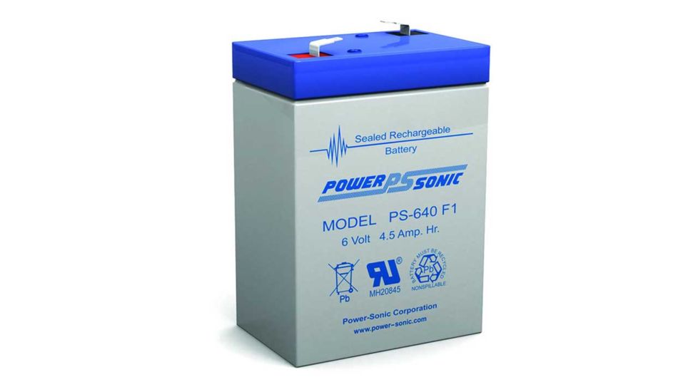 Power Sonic PS640F1 6 Volt 4.5Ah Sealed Lead Acid Battery, Blue/Gray PS640F