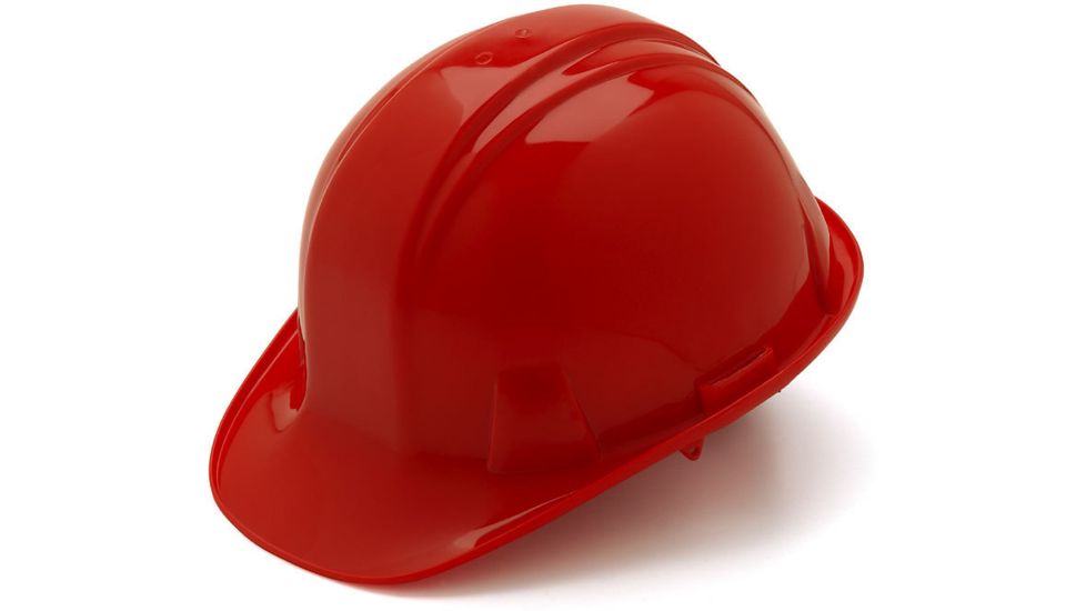 Pyramex Cap Style 6 Point Ratchet Suspension Hard Hat - Red HP16120