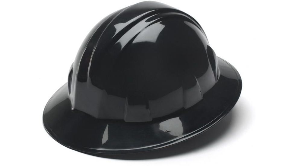 Pyramex Full Brim 4 Point Ratchet Suspension Hard Hat - Black HP24111