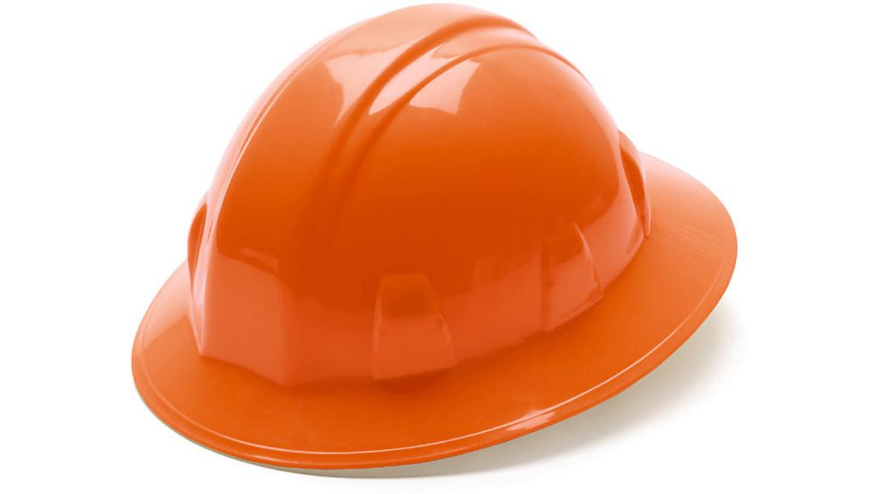 Pyramex Full Brim 4 Point Ratchet Suspension Hard Hat - Orange HP24140