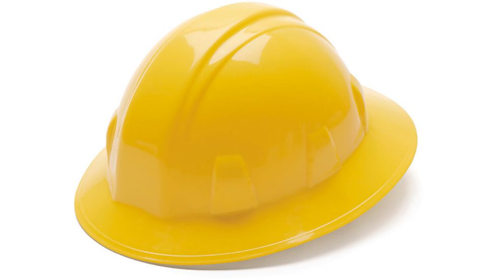 Pyramex Full Brim 4 Point Ratchet Suspension Hard Hat - Yellow HP24130