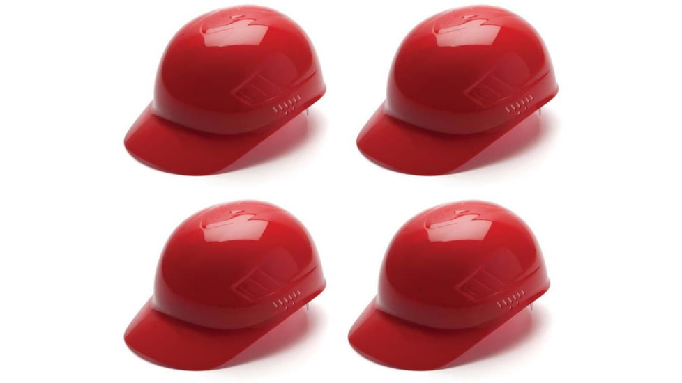 Pyramex Ridgeline Bump Cap,Red, Pack of 4