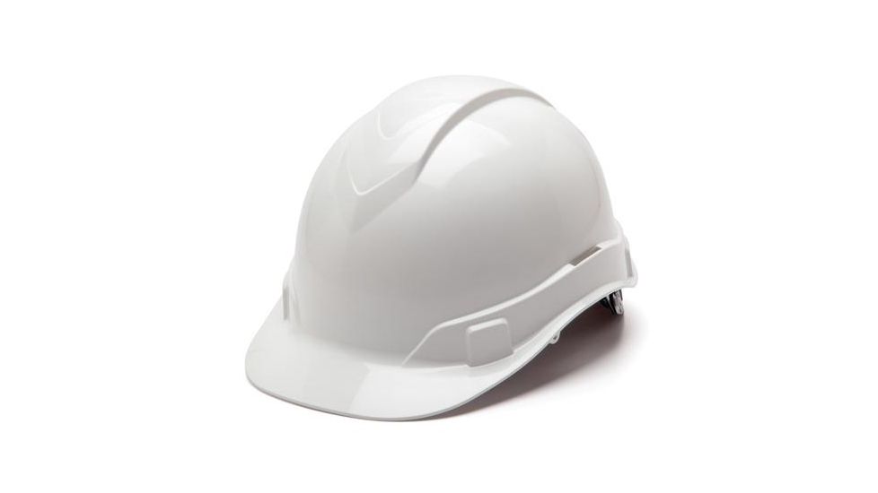 Pyramex Ridgeline Hard Hat 6pt w/ Glide Lock, White, Box HP46010