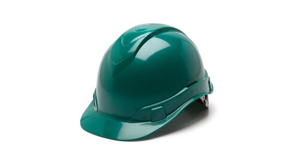 Pyramex Ridgeline Hard Hat 6pt w/ Glide Lock, Green, Box HP46035