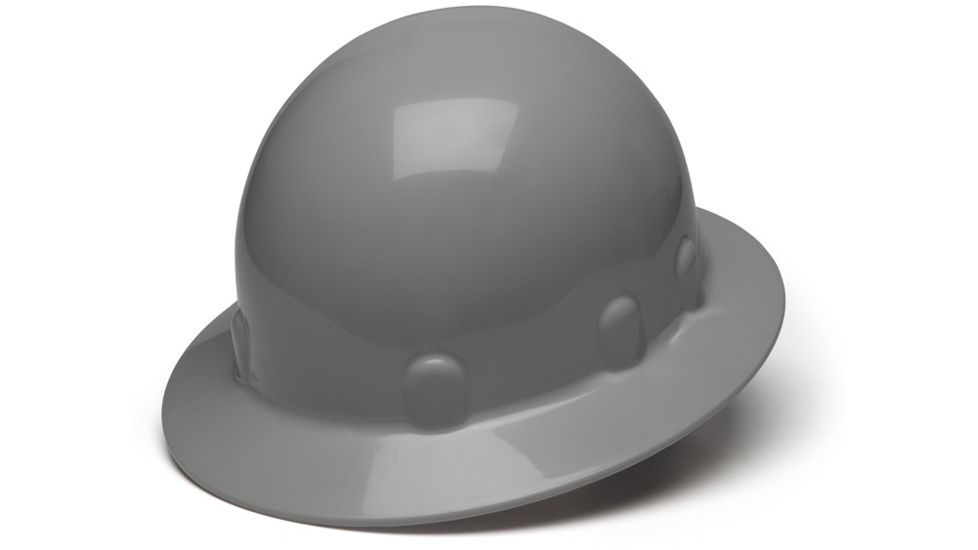 Pyramex Sleek Shell Full Brim 4 Point Ratchet Suspension Hard Hat - Gray HPS24112