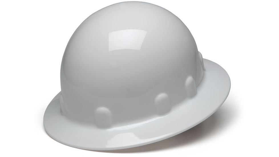 Pyramex Sleek Shell Full Brim 4 Point Ratchet Suspension Hard Hat - White HPS24110