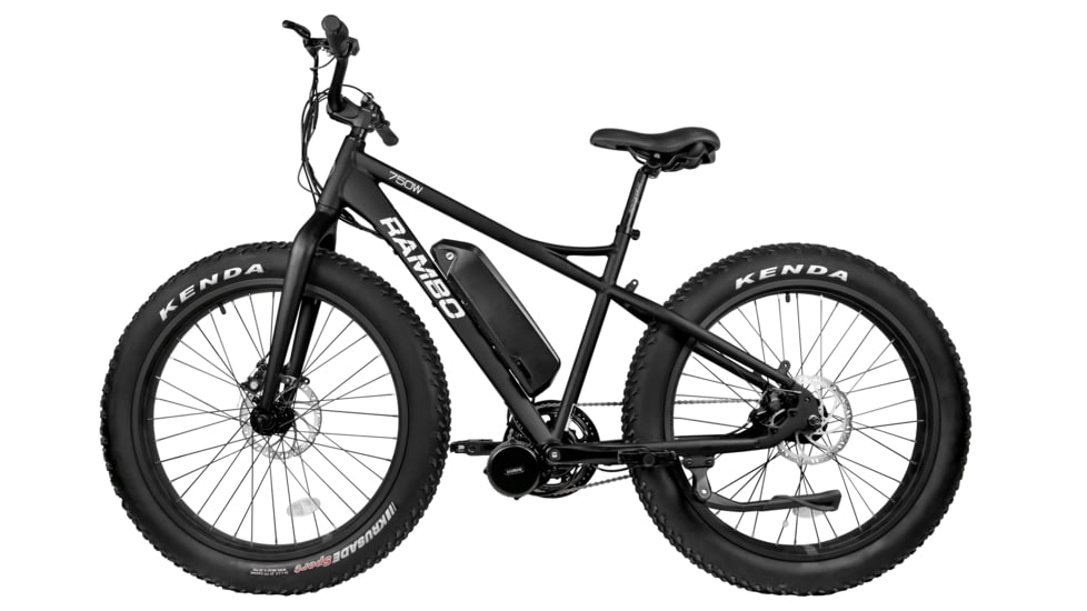 Rambo Bikes Savage Electric Bicycle, Bafang BBS02 750W High Torque Motor, 19 mph Speed w/o Pedaling, Black, 750W