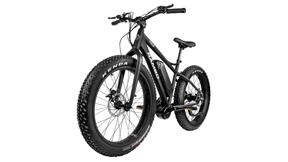 Rambo Bikes Savage Electric Bicycle, Bafang BBS02 750W High Torque Motor, 19 mph Speed w/o Pedaling, Black, 750W
