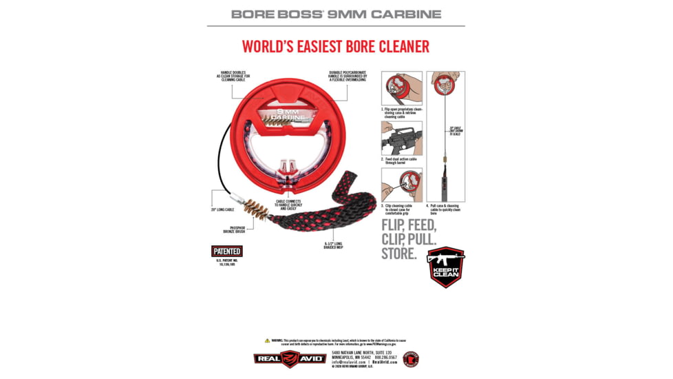 Real Avid Bore Boss Gun Cleaning Kit, 9mm Carbine, AVBB9MM-CAR