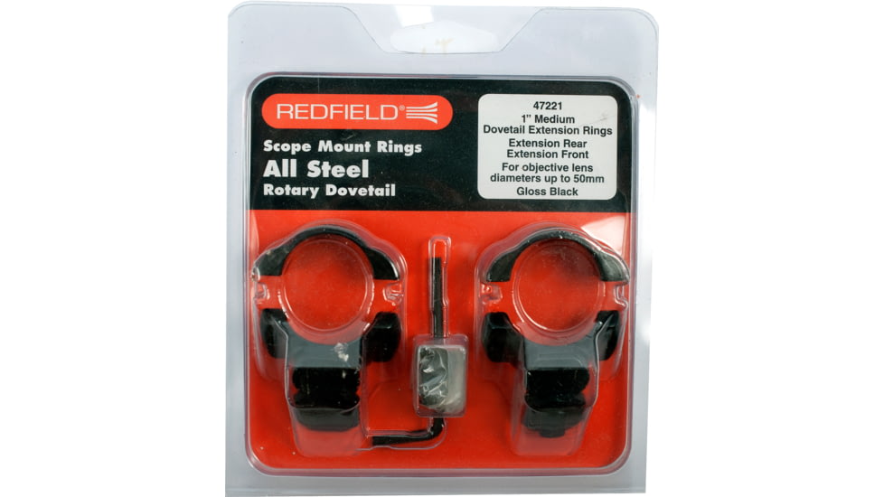 Redfield 1inch Rotary Dovetail Steel Rings, Medium, Black 47221