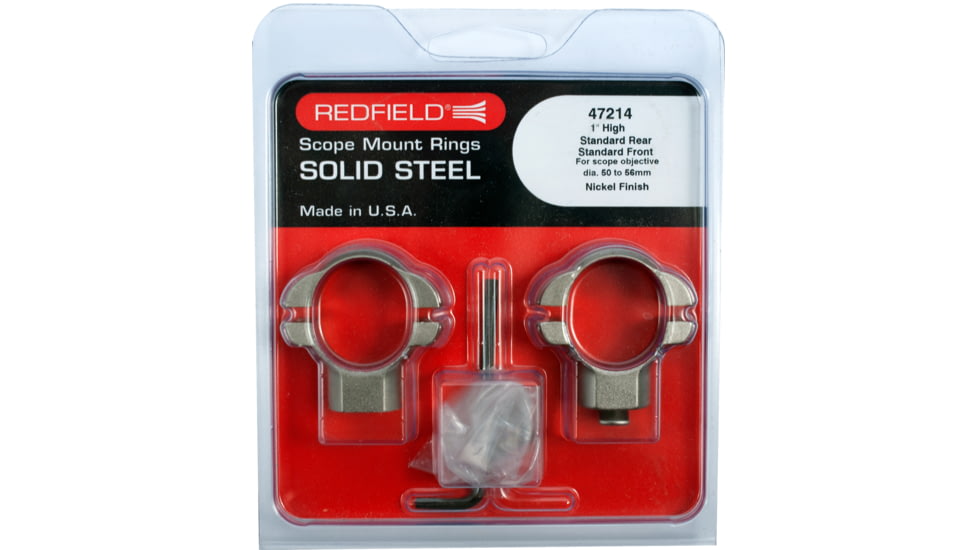 Redfield 1inch Rotary Dovetail Steel Rings, Top Access, High, Nickel 47214