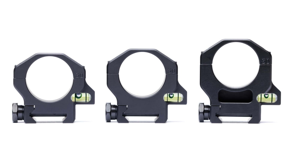 Ruffs Precision Manufacturing Precision Co-Linear Bubble Level 30mm Riflescope Ring, High - 1.25, Set of 2, Black, CLR-30125