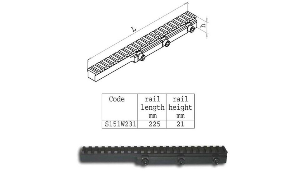 Sako Sako Trg High Picatinny Rail 225mm Long S151w231
