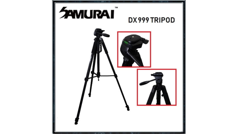 SAMURAI DX999 Black Aluminum Light Weight Tripod, Black, DX999