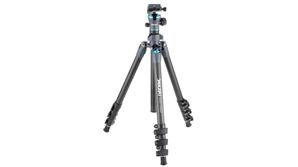 SAMURAI Outdoor-X Carbon 4-Section Carbon Fiber Compact w/Ball Head Travel Tripod, Black, OUTDOORX