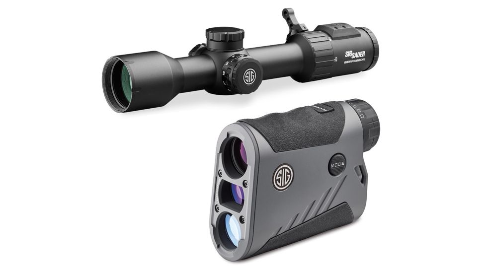 SIG SAUER Sierra6BDX Rifle Scope, 2-12x40mm, 30mm Tube, Digital Focal Plane, BDX-R2 Digital Reticle, Black w/ SIG SAUER Kilo1600BDX 6x22mm Rangefinder, SOK16BDX61