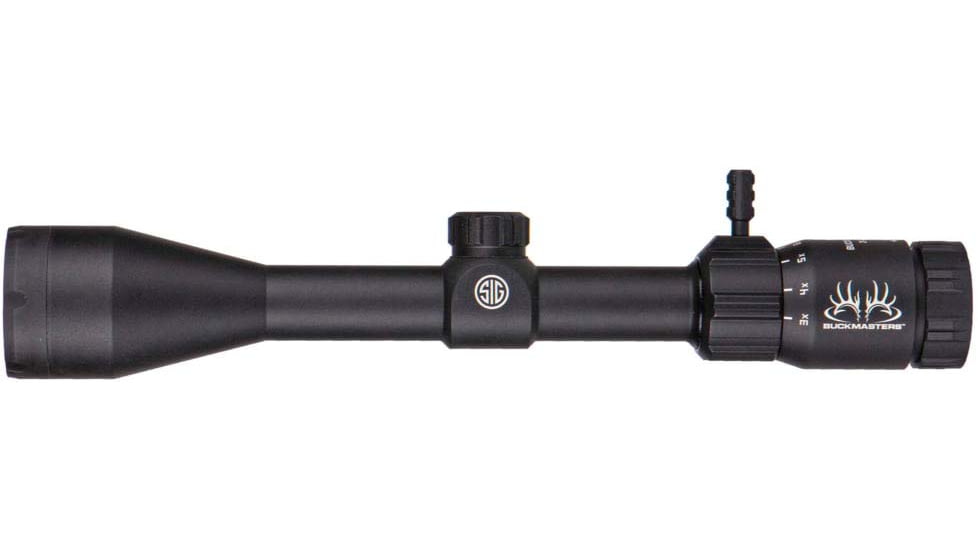 SIG SAUER Buckmasters 1500 Rangefinder &amp; 3-12x44mm 1in Tube Second Focal Plane Rifle Scope Combo Black, Small, SOK15BM03