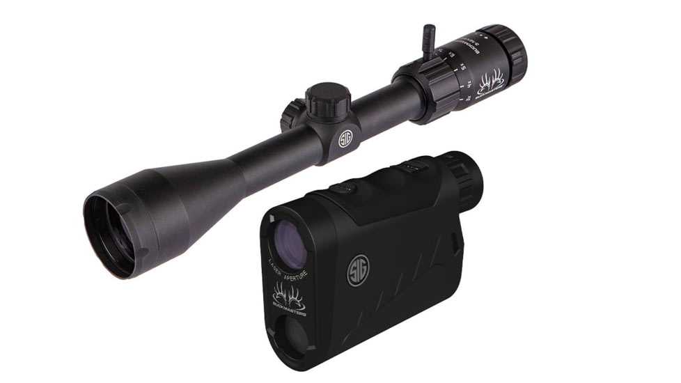 SIG SAUER Buckmasters 1500 Rangefinder &amp; 3-12x44mm 1in Tube Second Focal Plane Rifle Scope Combo Black, Small, SOK15BM03