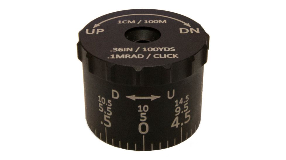 Sightron SIII6 24x50mm Tactical elevation Knob, 0.1 MRAD, 14.5 MRAD, Black, MRAD, 74007