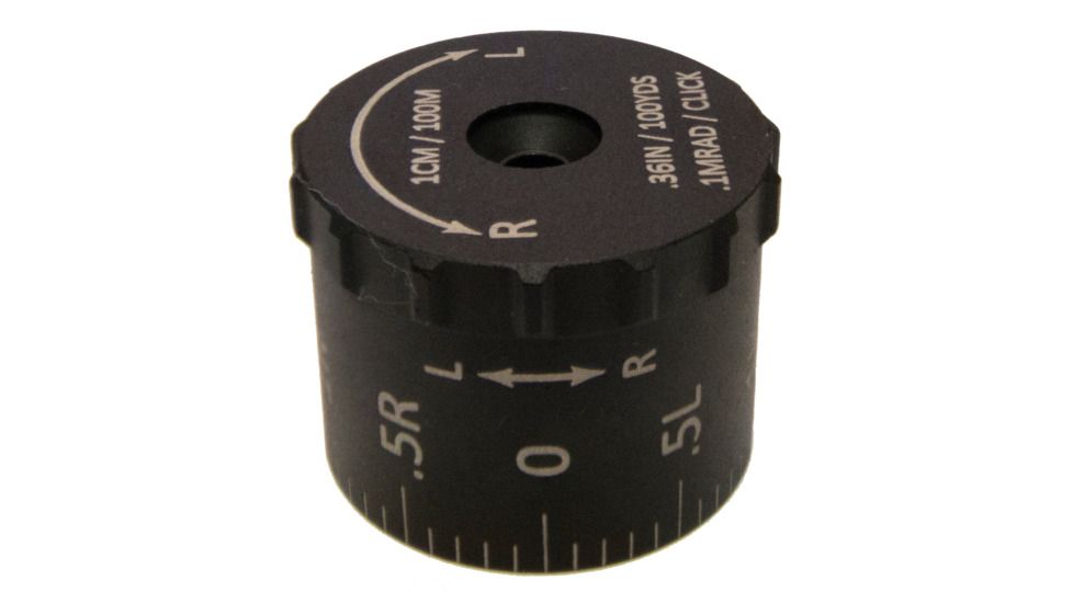 Sightron SIII8x32mm/SIII6x24mm Tactical Windage Knob, .1MIL, 2.5L-2.5R, Black, 8-32 and SIII6-24 Tactical Windage Knob .1MIL 2.5L, 75004
