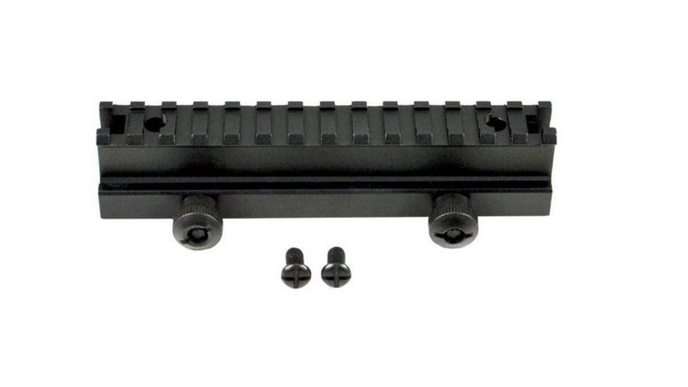 Sniper 1.22 in High Profile Riser Rifle Scope Mount - 13 Picatinny Slots, Black MRSLH