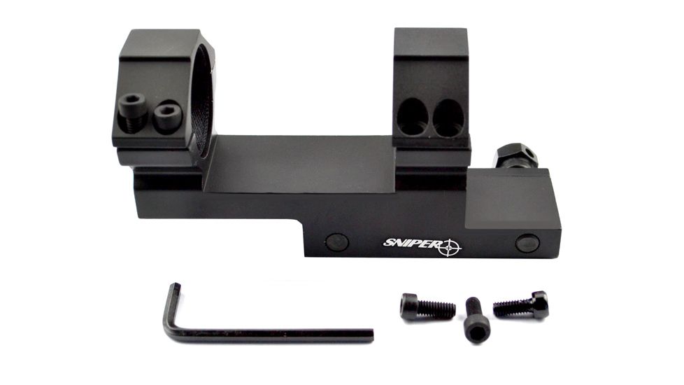 Sniper Cantilever Rifle Scope Rings w/ Integral Mount, Black, 30mm Diameter PT-30EX43