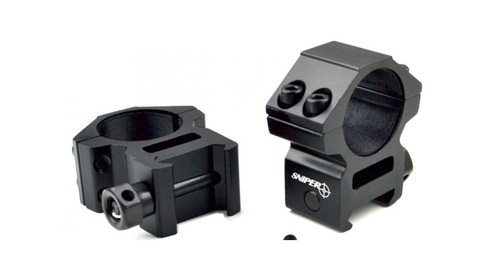 Sniper Medium Profile Rifle Scope Rings For Picatinny/Weaver Rail System, Black, 1in Diameter, PT-25M4