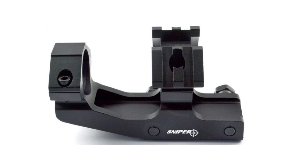 Sniper Tactical Cantilever Rifle Scope Rings Top Rail Mulitple Mount, Black, 1 in Diameter PT-25EX210