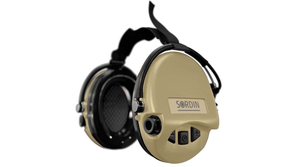 Sordin Supreme MIL AUX Headset, Neckband, Beige Cups, 500784